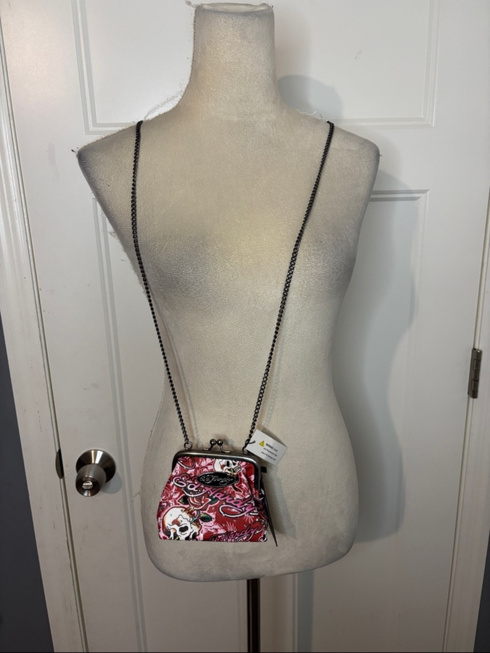 Ed Hardy Rhinestone Mini Crossbody Bag with Chain Strap